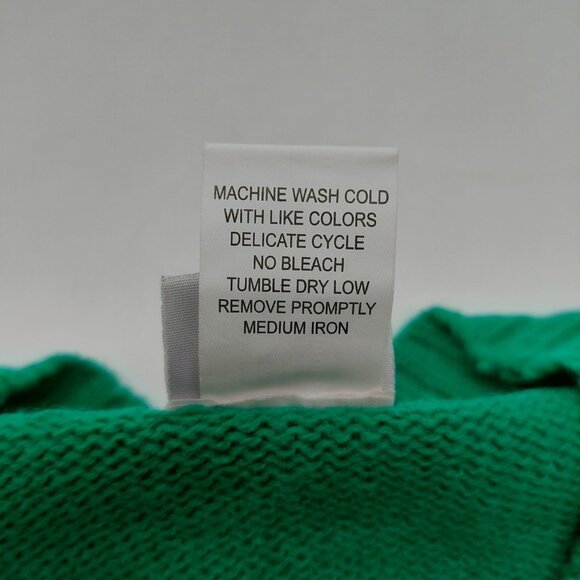 Adrian Delafield Sweater Size Large Beaded Knit Green Faux Tank Pearl Buttons - Picture 8 of 9